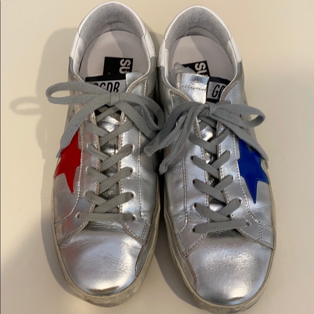 Golden Goose Superstar Sneakers red/blue stars